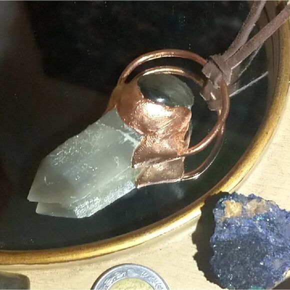 Hand Crafted Jewelry - 'Hexling' Purple Labradorite Smokey Quartz Amulet